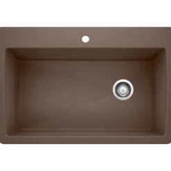 Blanco Diamond 34" Dual Mount Granite Composite Kitchen Sink, Silgranit, Cafe, 440192
