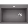 Blanco Diamond 34" Dual Mount Granite Composite Kitchen Sink, Silgranit, Cinder, 441467