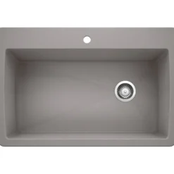 Blanco Diamond 34" Dual Mount Granite Composite Kitchen Sink, Silgranit, Metallic Gray, 440193