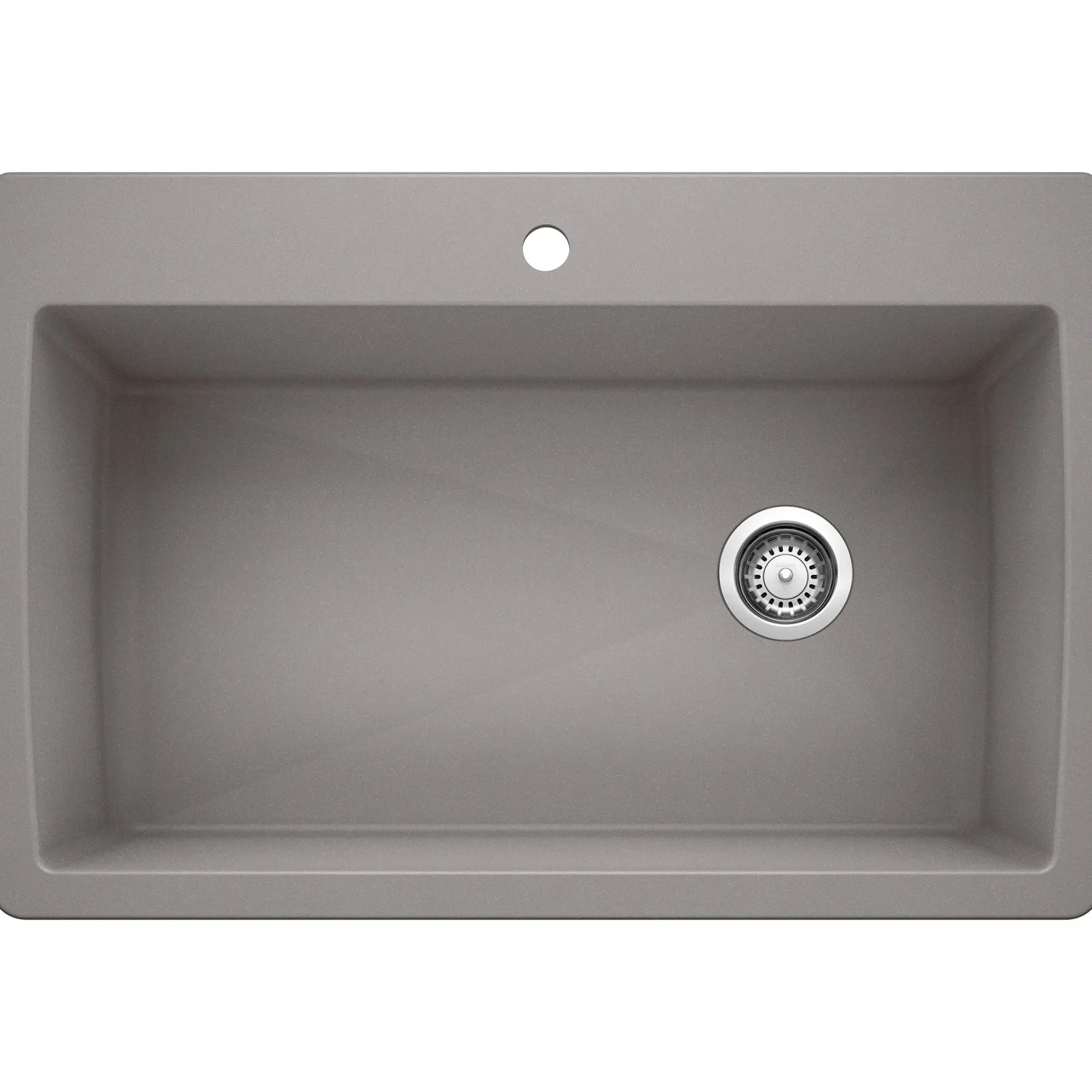 Blanco Diamond 34" Dual Mount Granite Composite Kitchen Sink, Silgranit, Metallic Gray, 440193