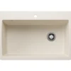 Blanco Diamond 34" Dual Mount Silgranit Kitchen Sink, Soft White, 1 Faucet Hole, 443072
