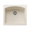 Blanco Diamond 25" Dual Mount Silgranit Kitchen Sink, Soft White, 1 Faucet Hole, 443060