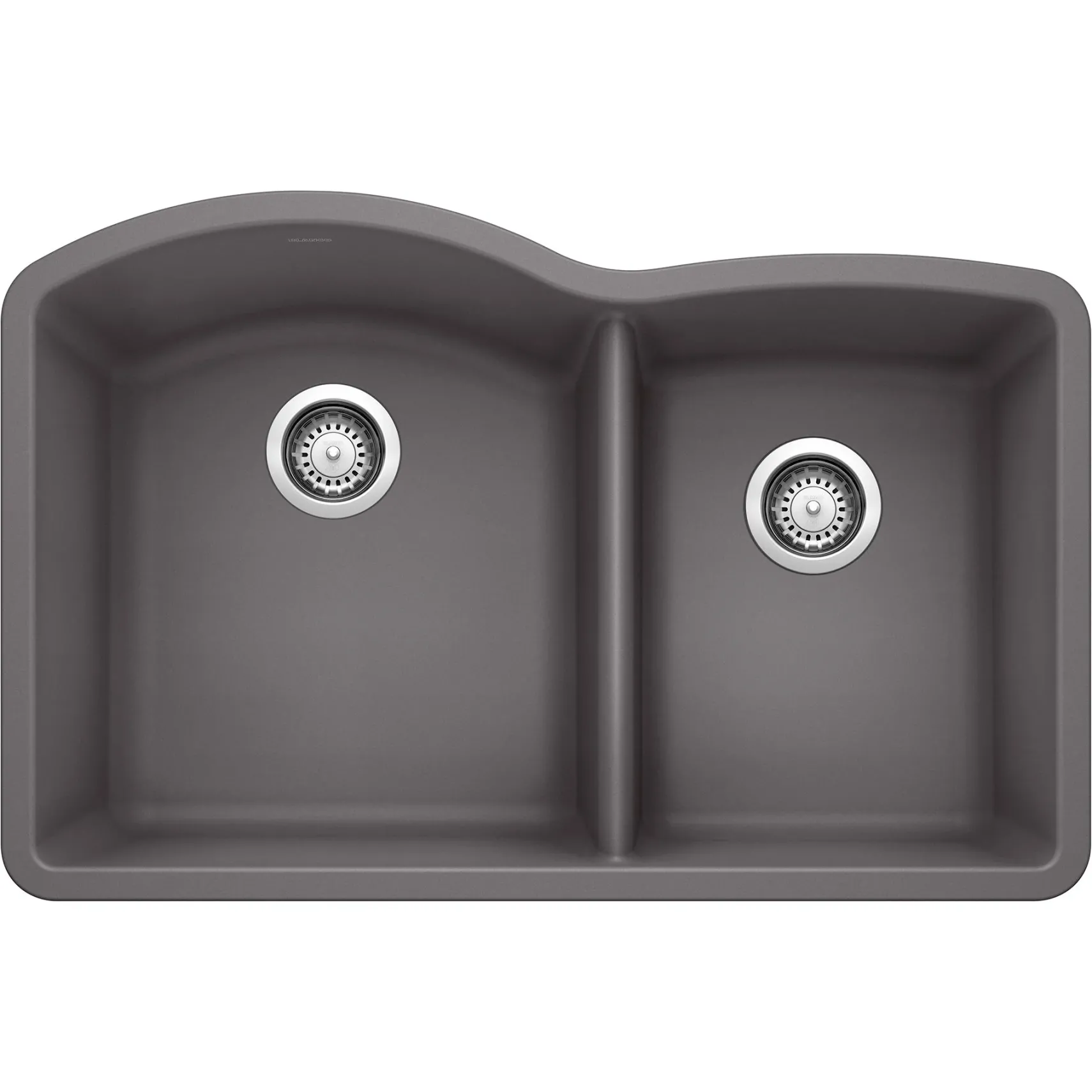 Blanco Diamond 32" Undermount Granite Composite Kitchen Sink, Silgranit, 60/40 Double Bowl, Cinder, 441469