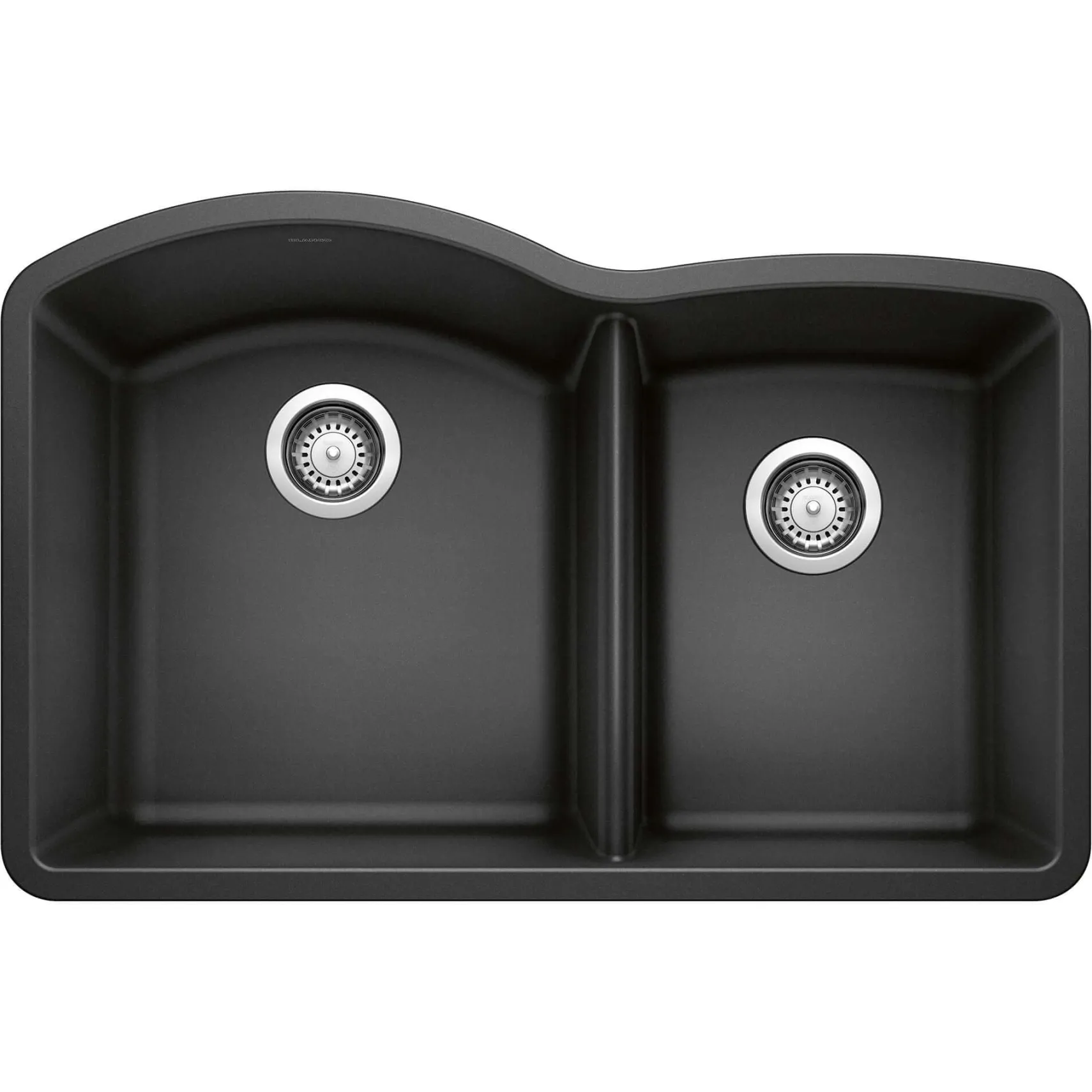 Blanco Diamond 32" Undermount Granite Composite Kitchen Sink, Silgranit, 60/40 Double Bowl, Anthracite, 440179