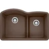 Blanco Diamond 32" Undermount Granite Composite Kitchen Sink, Silgranit, 60/40 Double Bowl, Cafe, 441597