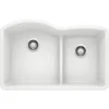 Blanco Diamond 32" Undermount Granite Composite Kitchen Sink, Silgranit, 60/40 Double Bowl, White, 441593