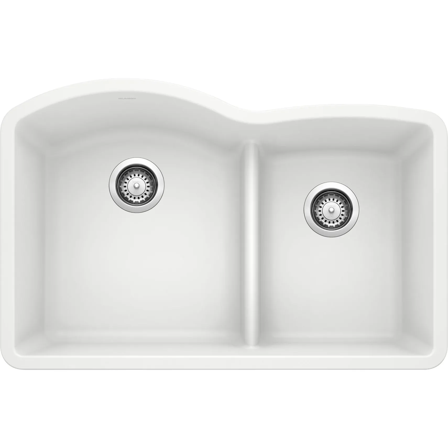 Blanco Diamond 32" Undermount Granite Composite Kitchen Sink, Silgranit, 60/40 Double Bowl, White, 441593