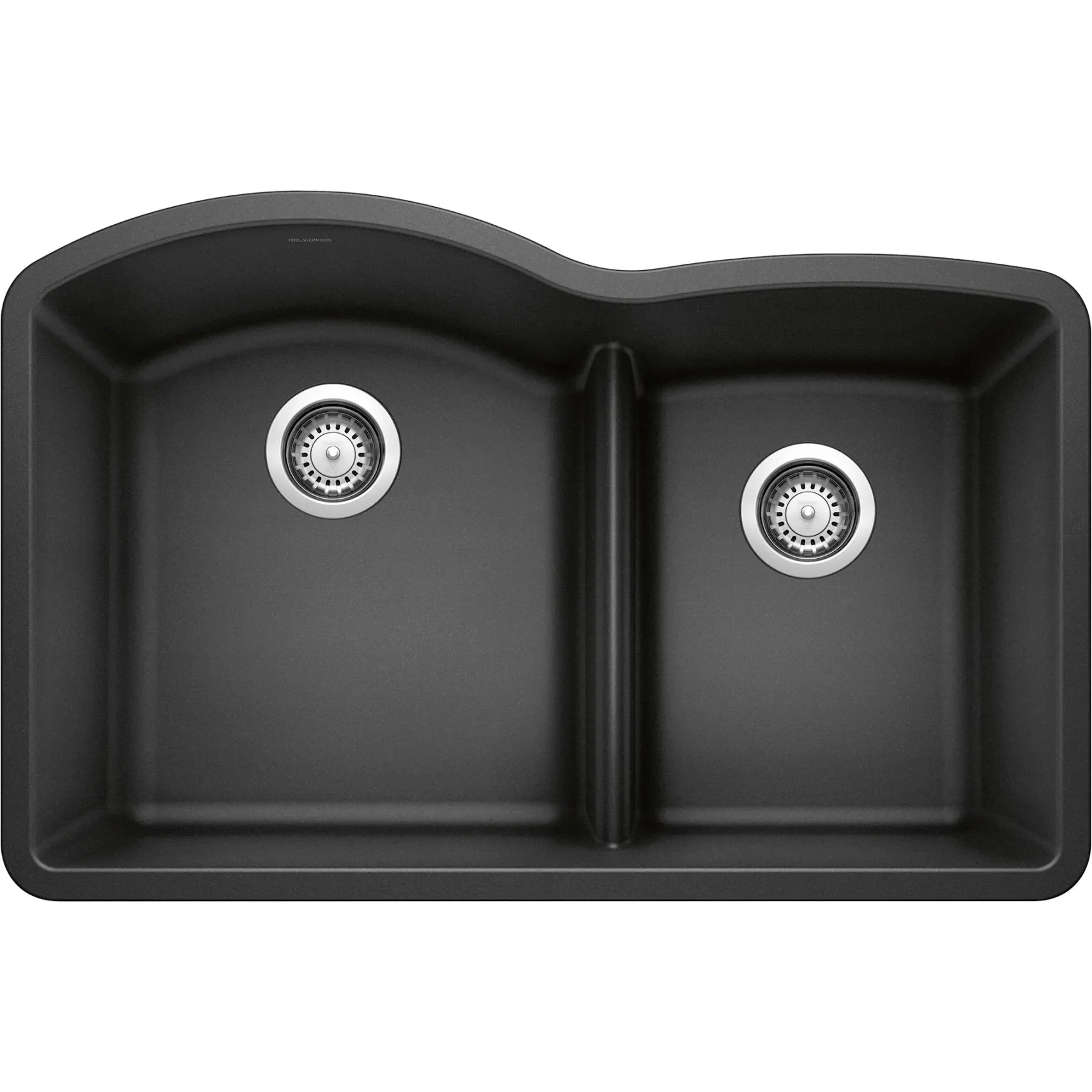 Blanco Diamond 32" Undermount Granite Composite Kitchen Sink, Silgranit, 60/40 Double Bowl, Anthracite, 441590