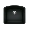 Blanco Diamond 24" Undermount Granite Composite Kitchen Sink, Silgranit, Coal Black, 442906