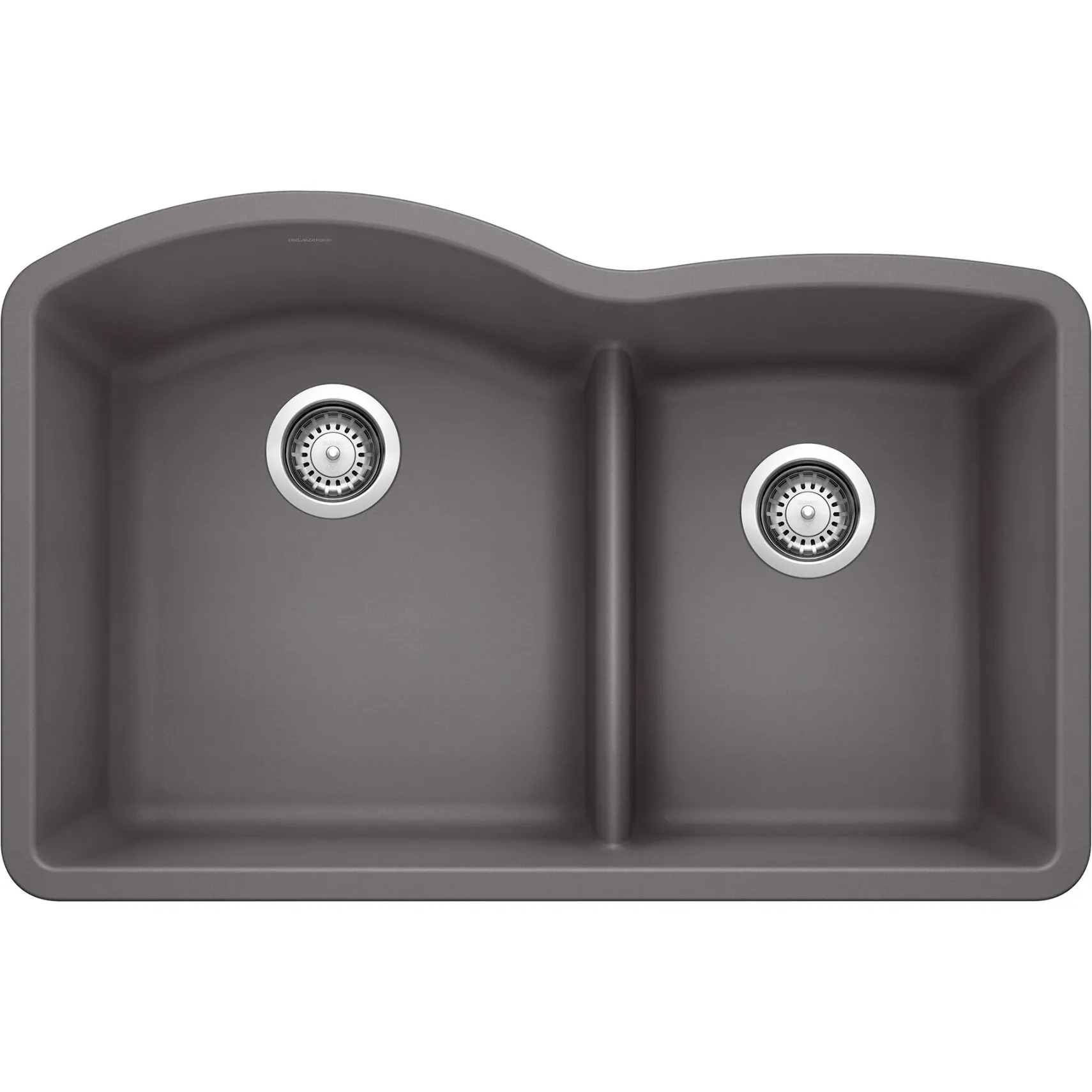 Blanco Diamond 32" Undermount Granite Composite Kitchen Sink, Silgranit, 60/40 Double Bowl, Cinder, 441591