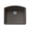 Blanco Diamond 24" Undermount Silgranit Kitchen Sink, Volcano Gray, No Faucet Hole, 443098