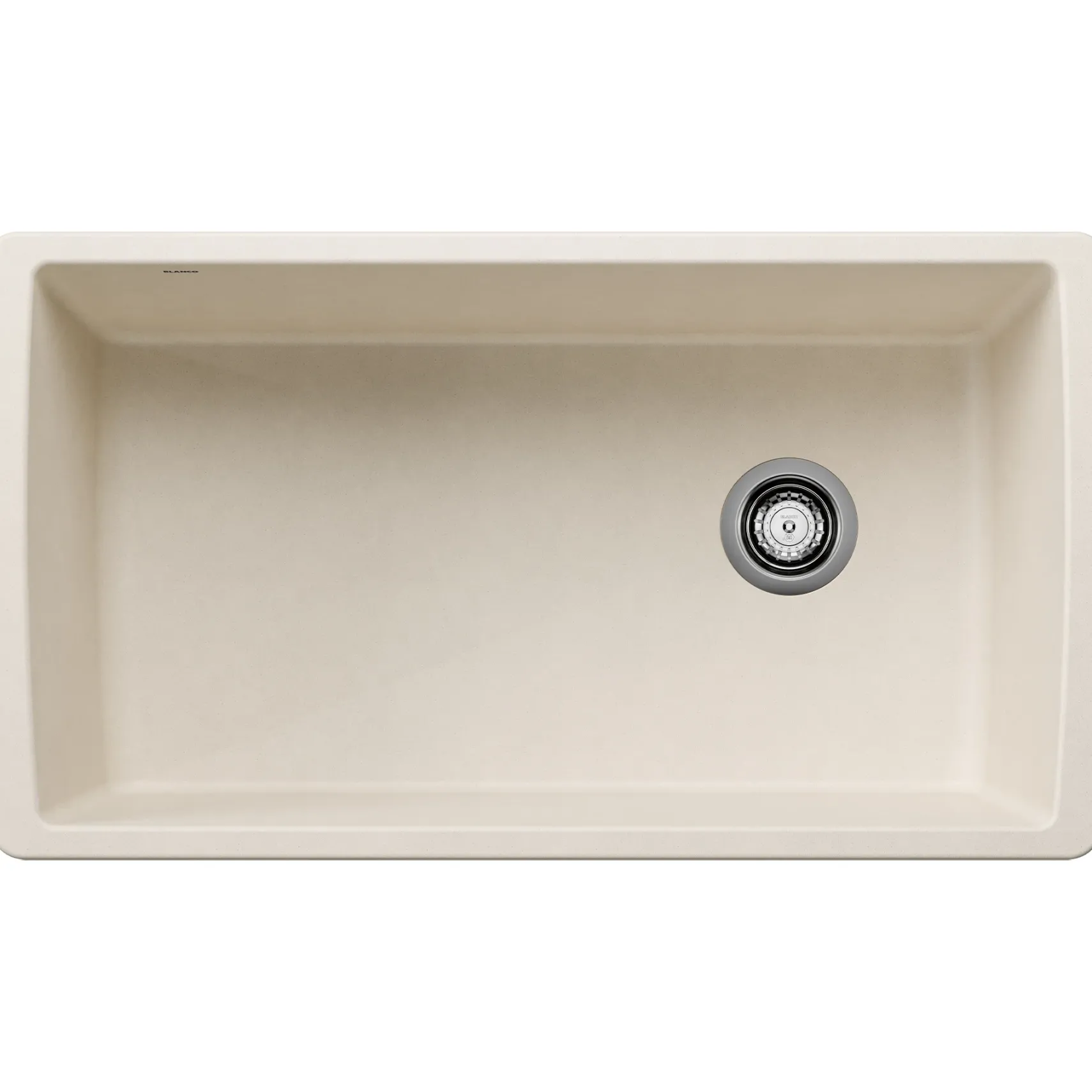 Blanco Diamond 34" Undermount Silgranit Kitchen Sink, Soft White, No Faucet Hole, 443071