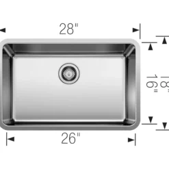 Blanco Formera 28" Undermount Stainless Steel Kitchen Sink, 18 Gauge, Satin Polish, 442765