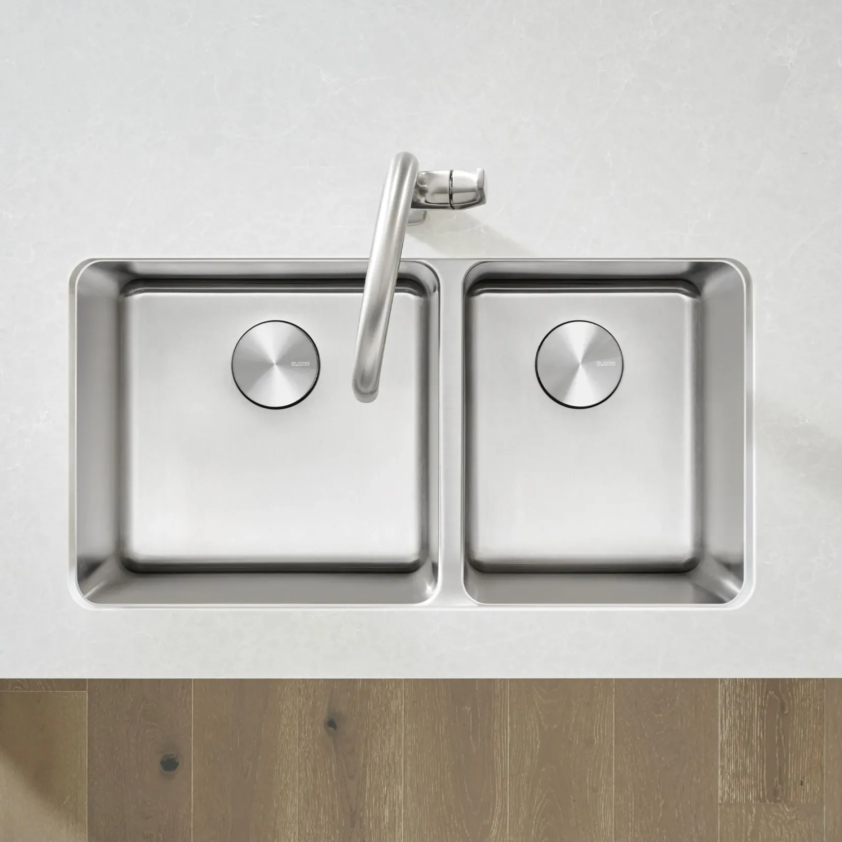 Blanco Formera 33" Undermount Stainless Steel Kitchen Sink, 60/40 Double Bowl, 18 Gauge, Satin Polish, 442769