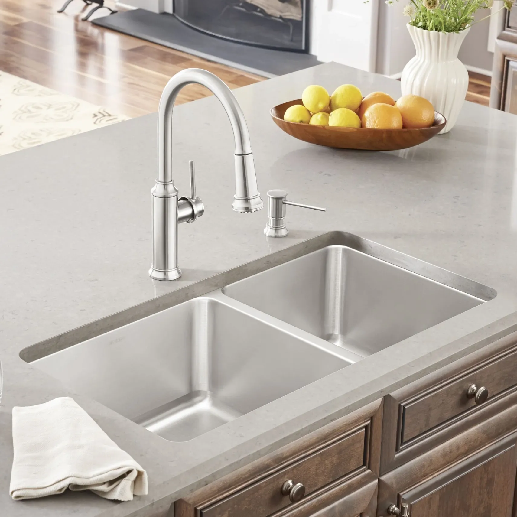 Blanco Formera 33" Undermount Stainless Steel Kitchen Sink, 60/40 Double Bowl, 18 Gauge, Satin Polish, 442769