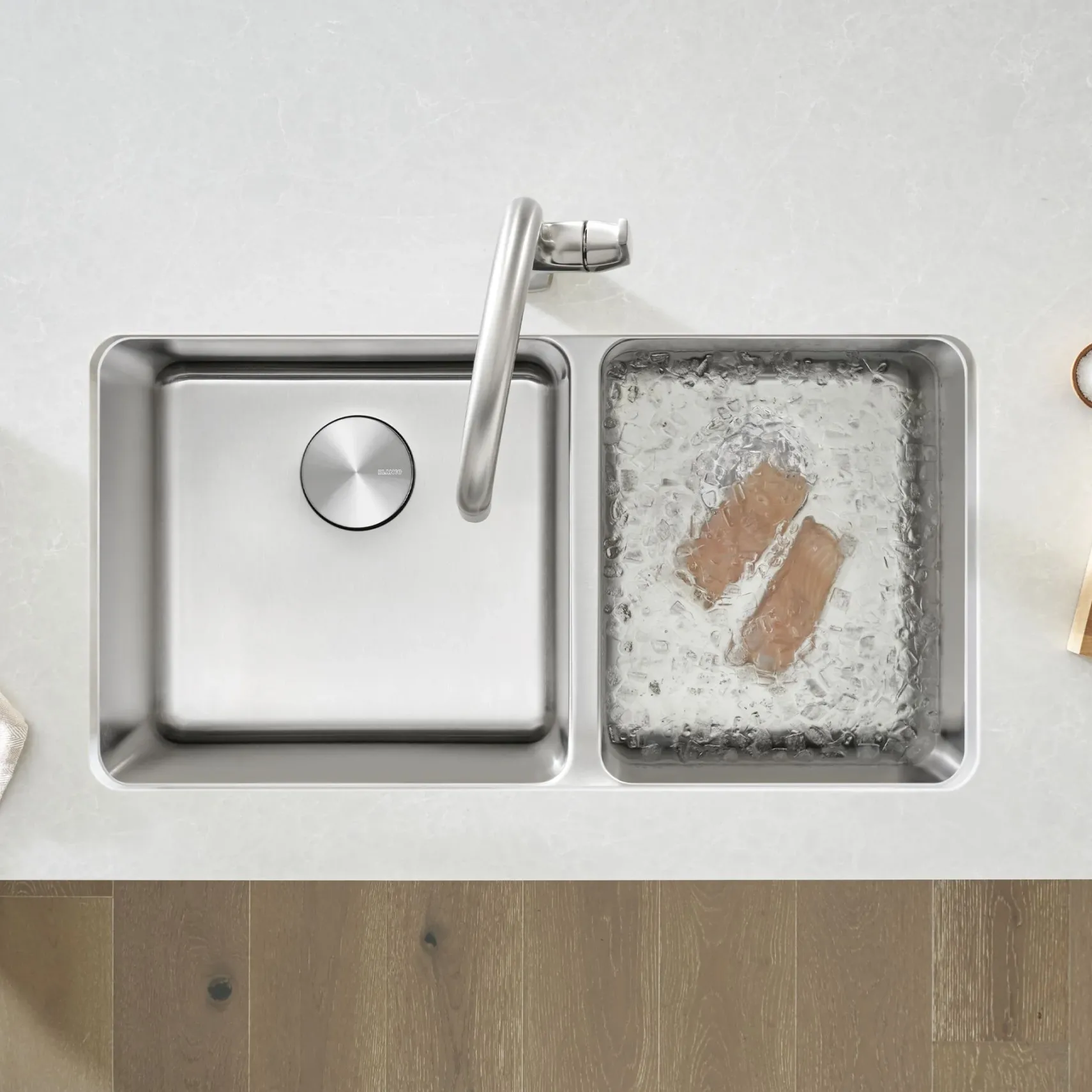 Blanco Formera 33" Undermount Stainless Steel Kitchen Sink, 60/40 Double Bowl, 18 Gauge, Satin Polish, 442769