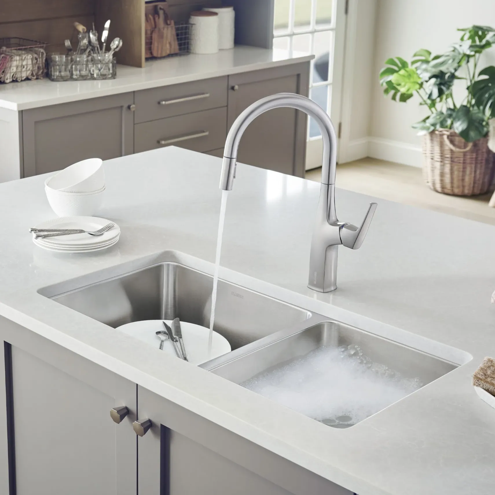 Blanco Formera 33" Undermount Stainless Steel Kitchen Sink, 60/40 Double Bowl, 18 Gauge, Satin Polish, 442769