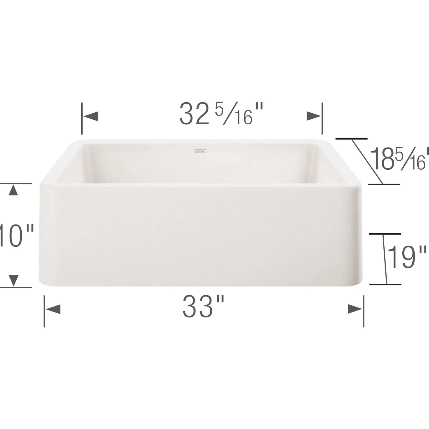 Blanco Ikon 33" Granite Composite Farmhouse Sink, Silgranit, White, 401899