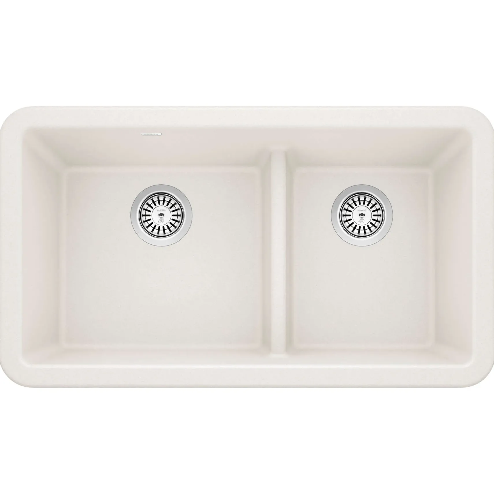 Blanco Ikon 33" Granite Composite Farmhouse Sink, Silgranit, 60/40 Double Bowl, White, 402324