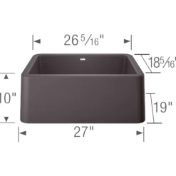 Blanco Ikon 27" Granite Composite Farmhouse Sink, Silgranit, Cinder, 402315