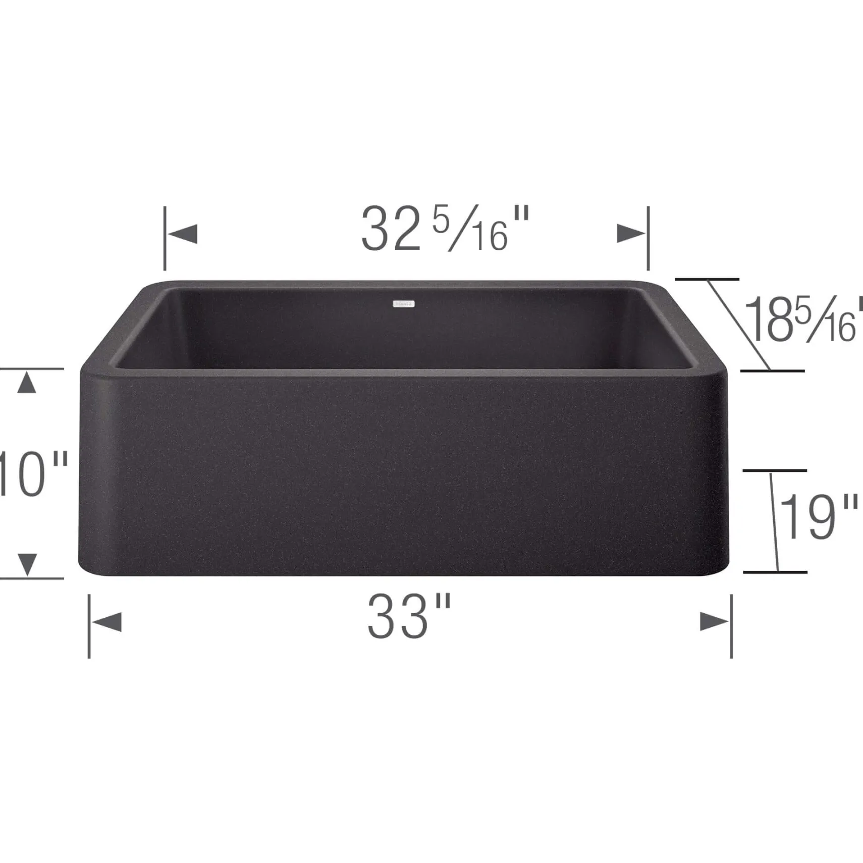 Blanco Ikon 33" Granite Composite Farmhouse Sink, Silgranit, Anthracite, 401895
