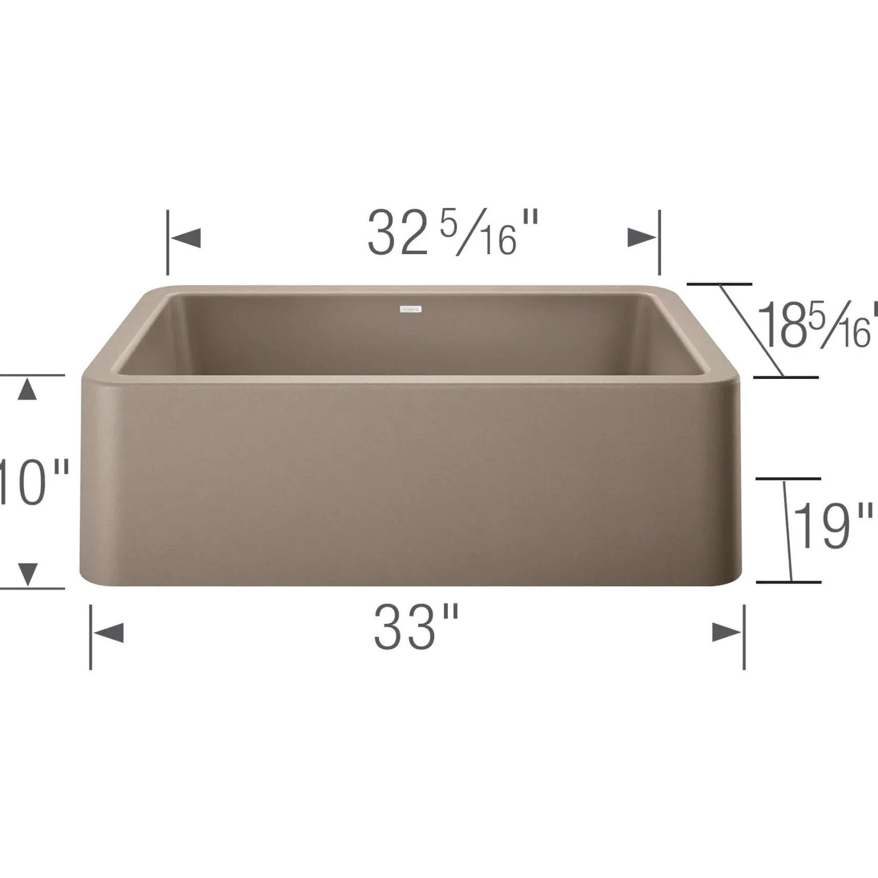 Blanco Ikon 33" Granite Composite Farmhouse Sink, Silgranit, Truffle, 401988