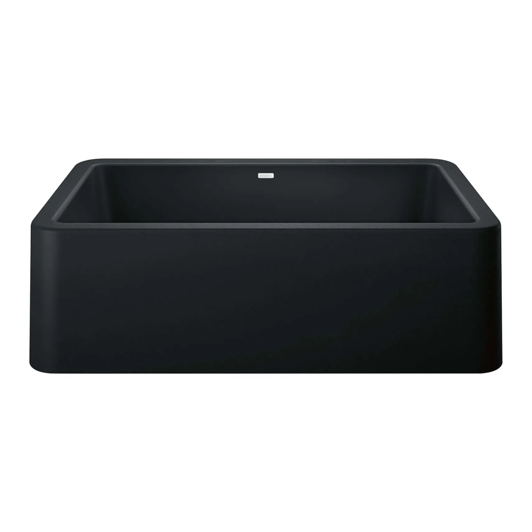 Blanco Ikon 33" Granite Composite Farmhouse Sink, Silgranit, Coal Black, 402575