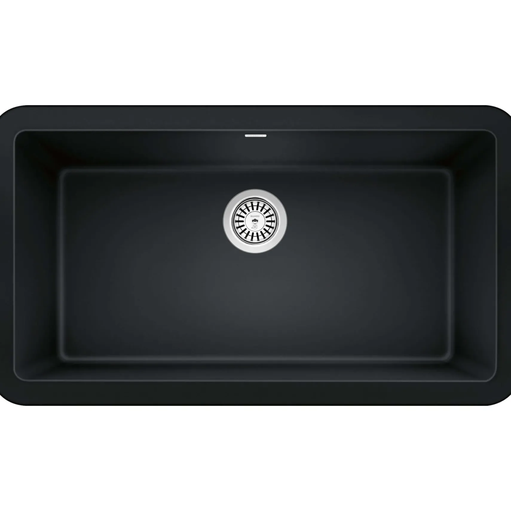 Blanco Ikon 33" Granite Composite Farmhouse Sink, Silgranit, Coal Black, 402575