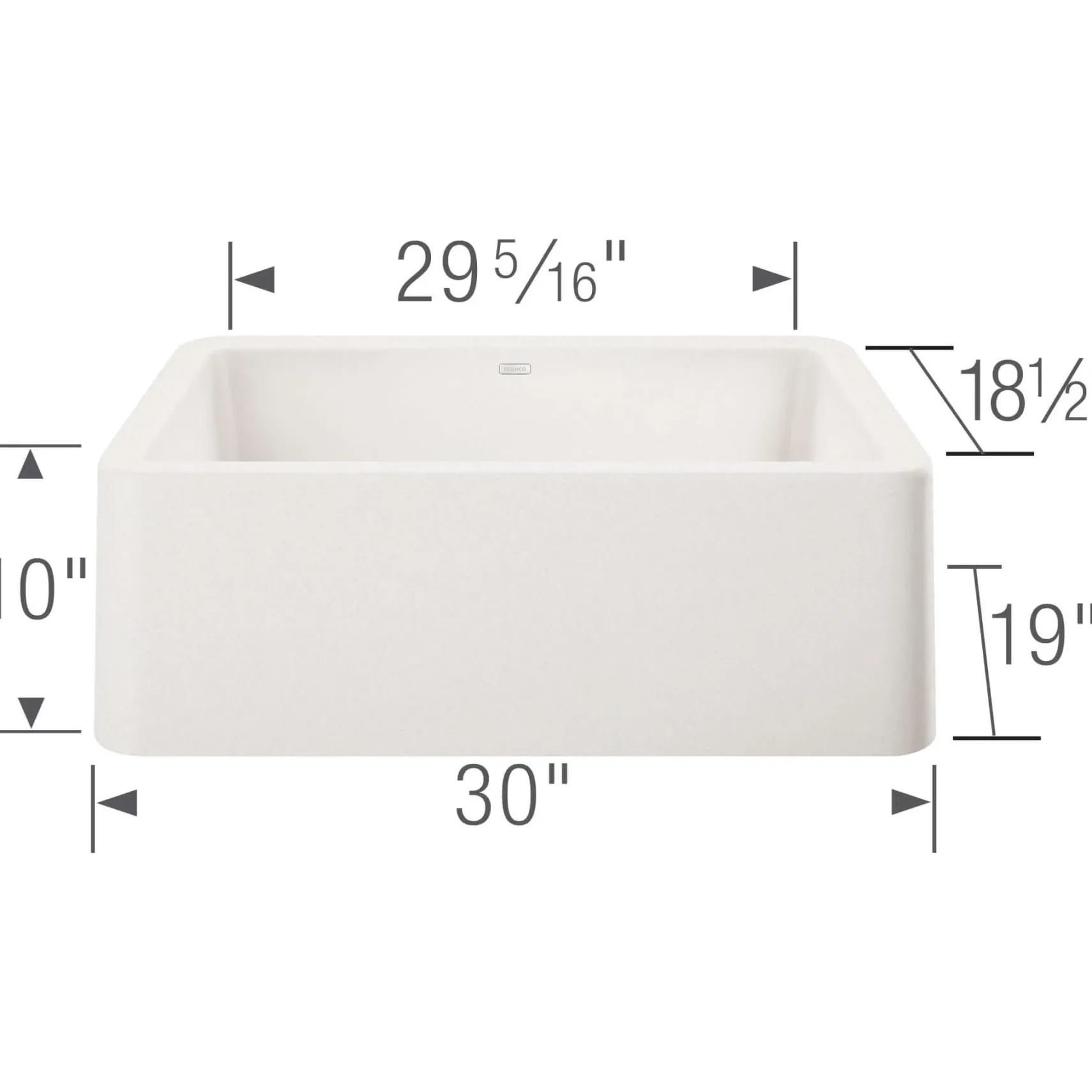 Blanco Ikon 30" Granite Composite Farmhouse Sink, Silgranit, White, 401734