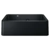 Blanco Ikon 33" Granite Composite Farmhouse Sink, Silgranit, 60/40 Double Bowl, Coal Black, 402525
