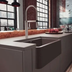 Blanco Ikon 30" Granite Composite Farmhouse Sink, Silgranit, Cafe, 401733