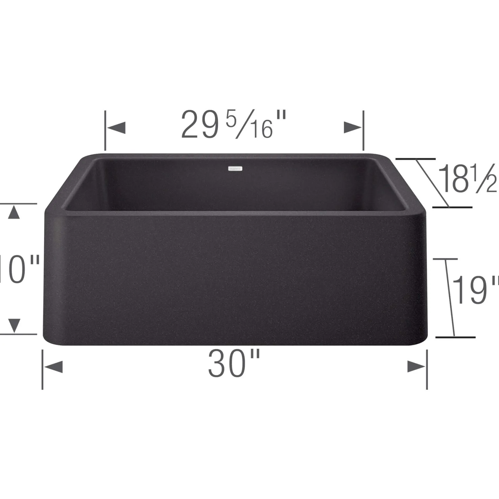 Blanco Ikon 30" Granite Composite Farmhouse Sink, Silgranit, Anthracite, 401732