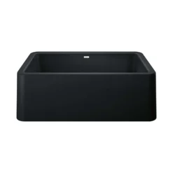 Blanco Ikon 30" Granite Composite Farmhouse Sink, Silgranit, Coal Black, 402576