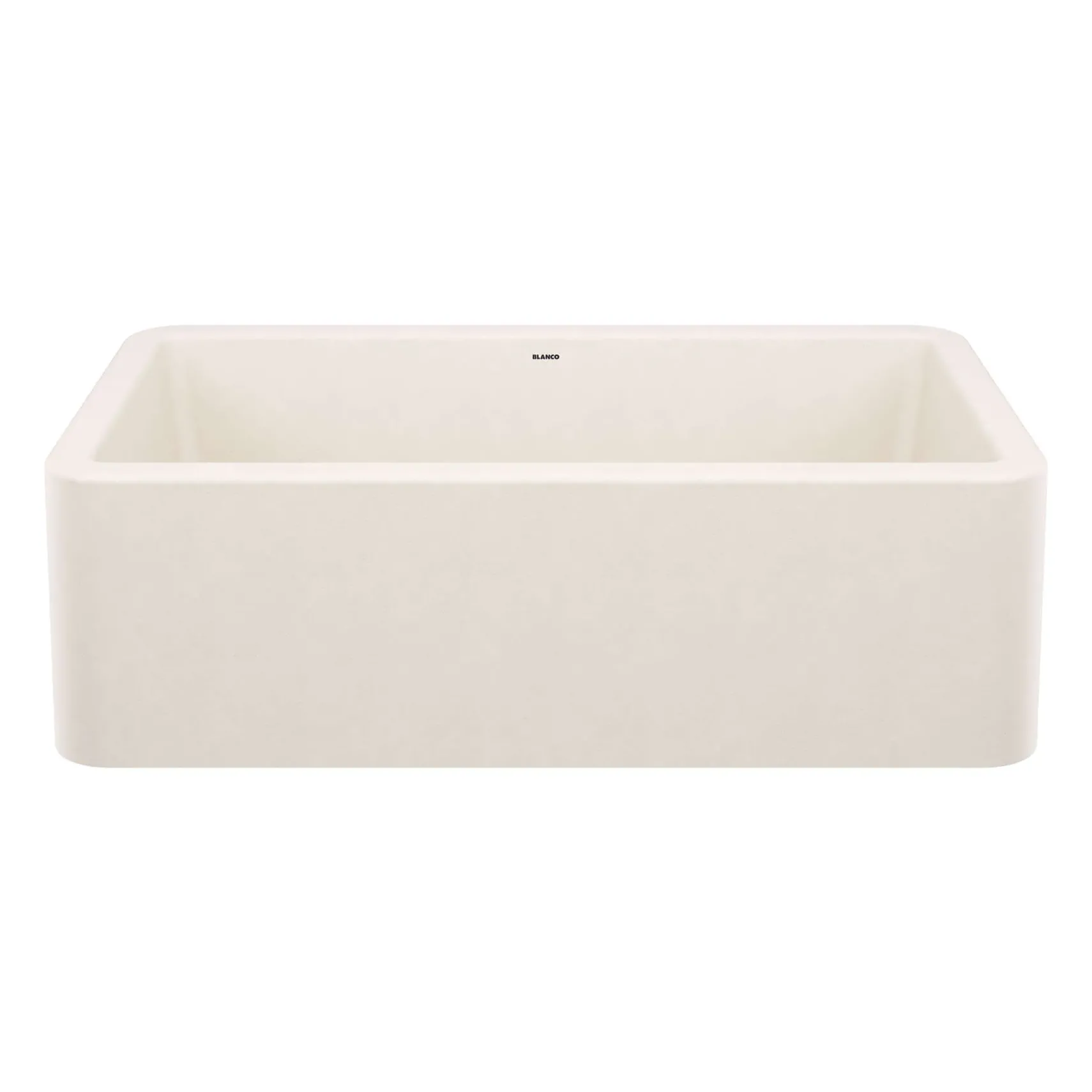 Blanco Ikon 33" Silgranit Farmhouse Sink, Soft White, No Faucet Hole, 443077