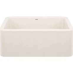 Blanco Ikon 27" Silgranit Farmhouse Sink, Soft White, No Faucet Hole, 443075