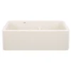 Blanco Ikon 33" Silgranit Farmhouse Sink, 60/40 Double Bowl, Soft White, No Faucet Hole, 443078