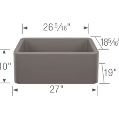 Blanco Ikon 27" Silgranit Farmhouse Sink, Volcano Gray, No Faucet Hole, 443112