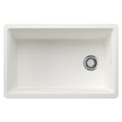 Blanco Inteos 30" Undermount Silgranit Workstation Kitchen Sink, White, No Faucet Hole, 443306