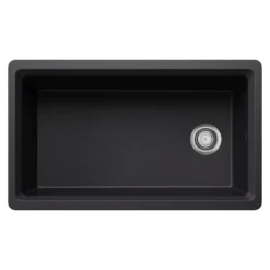 Blanco Inteos 33" Undermount Silgranit Workstation Kitchen Sink, Coal Black, No Faucet Hole, 443311