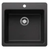 Blanco Liven 21" Dual Mount Silgranit Kitchen Sink, Anthracite, 1 Faucet Hole, 443227