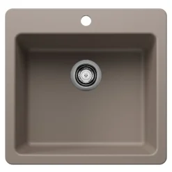 Blanco Liven 21" Dual Mount Silgranit Kitchen Sink, Truffle, 1 Faucet Hole, 443230