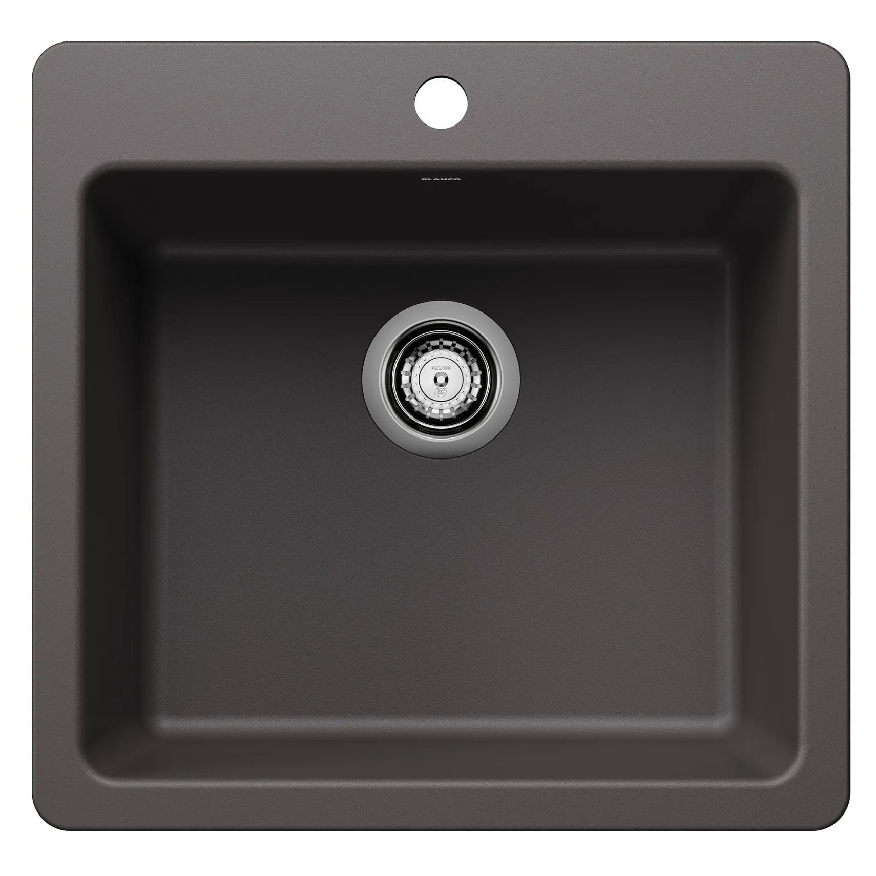 Blanco Liven 21" Dual Mount Silgranit Kitchen Sink, Cinder, 1 Faucet Hole, 443228