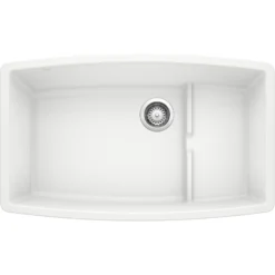 Blanco Performa 32" Undermount Granite Composite Kitchen Sink with Accessories, Silgranit, White, 440066