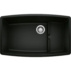 Blanco Performa 32" Undermount Granite Composite Kitchen Sink with Accessories, Silgranit, Coal Black, 442936