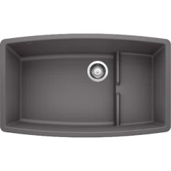 Blanco Performa 32" Undermount Granite Composite Kitchen Sink with Accessories, Silgranit, Cinder, 441476