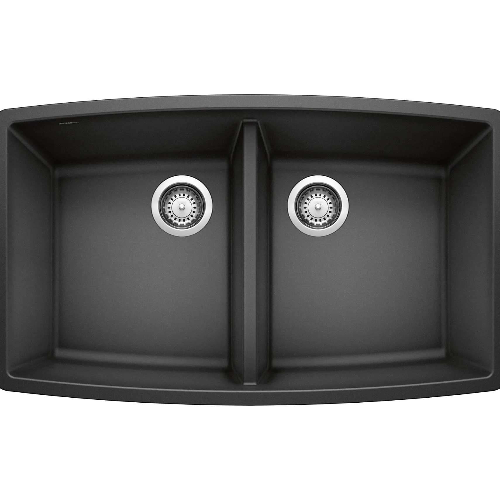 Blanco Performa 33" Undermount Granite Composite Kitchen Sink, Silgranit, 50/50 Double Bowl, Anthracite, 440069
