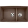 Blanco Performa 33" Undermount Granite Composite Kitchen Sink, Silgranit, 60/40 Double Bowl, Cafe, 441313