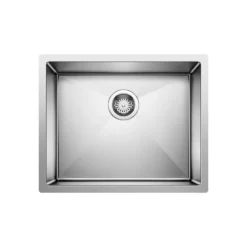 Blanco Precision 22" Undermount Stainless Steel Kitchen Sink, 18 Gauge, Satin Polish, 516223