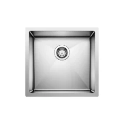 Blanco Precision 19" Undermount Stainless Steel Kitchen Sink, 18 Gauge, Satin Polish, 516224