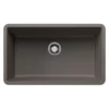 Blanco Precis 30" Undermount Granite Composite Kitchen Sink, Silgranit, Volcano Gray, 443120